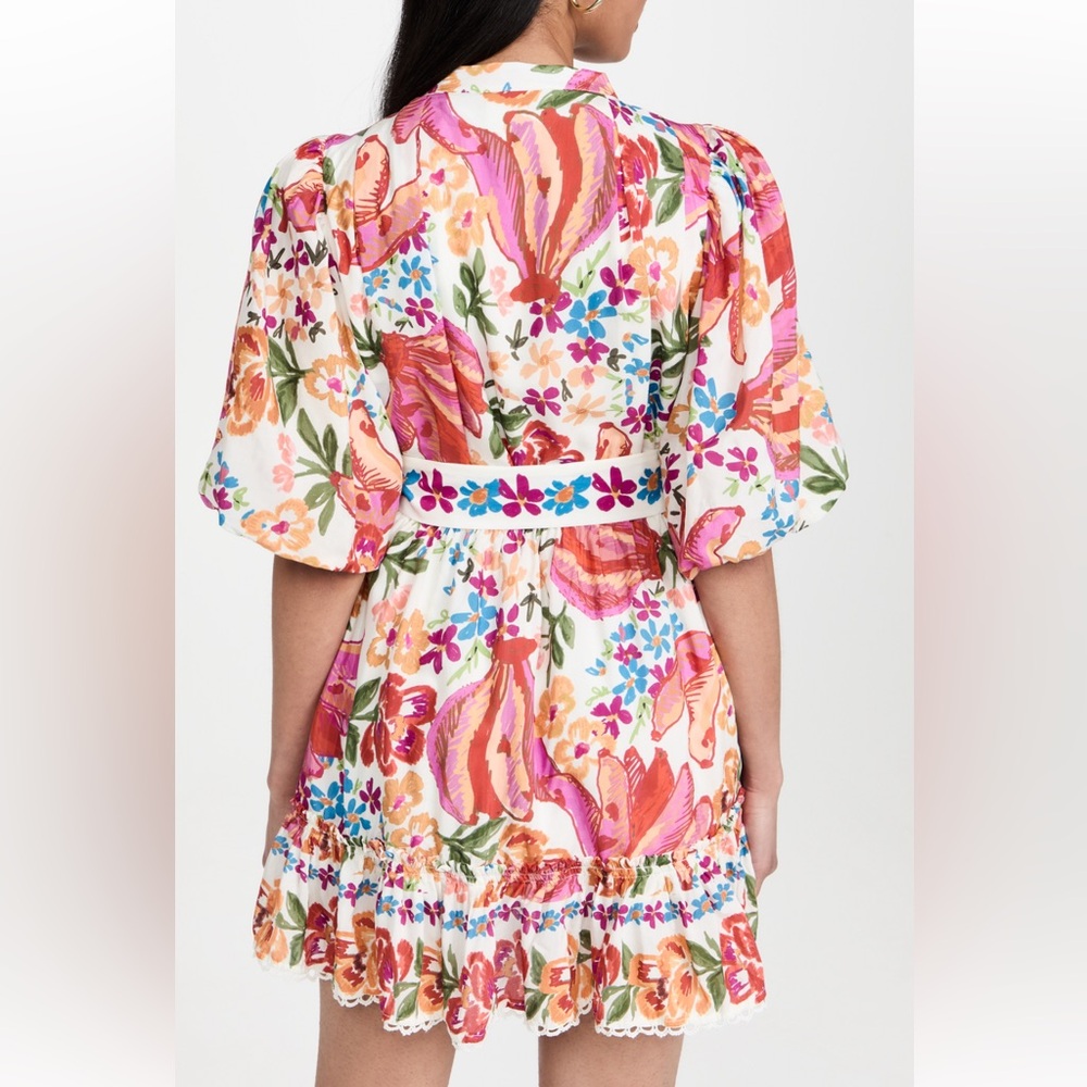 Farm Rio Spring Bananas Belt Mini Dress size L - Picture 2 of 6
